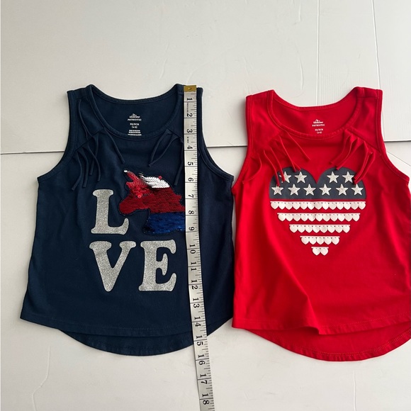 Celebrate Patriotic Girls Bundle of Two Tank Top Red and Blue Size XS 4/5 - Picture 5 of 9